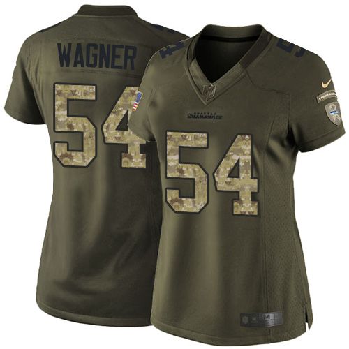 Nike Seahawks #54 Bobby Wagner Green Women's Stitched NFL Limited Salute to Service Jersey